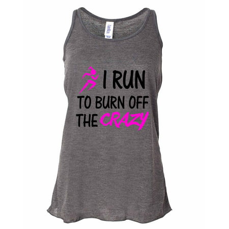 Funny Threadz Running Marathon Tank Top for Women “I Run to Burn Off The Crazy 
